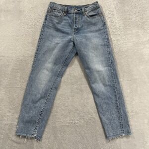 Levi's Women's 29 Button Fly  Big E Light Wash Premium Jeans Western Grunge Y2K